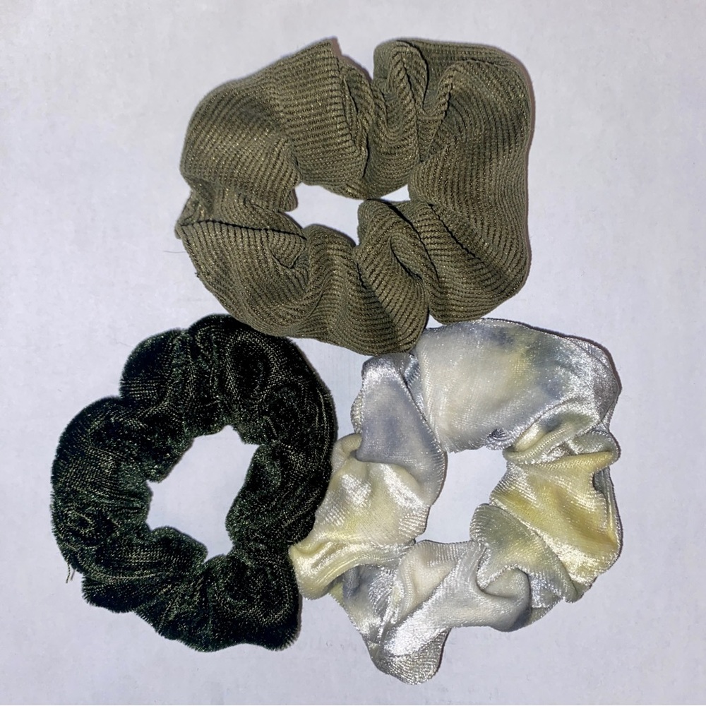 NEW Scrunchies set of 3 Earth Green Tones & Colors